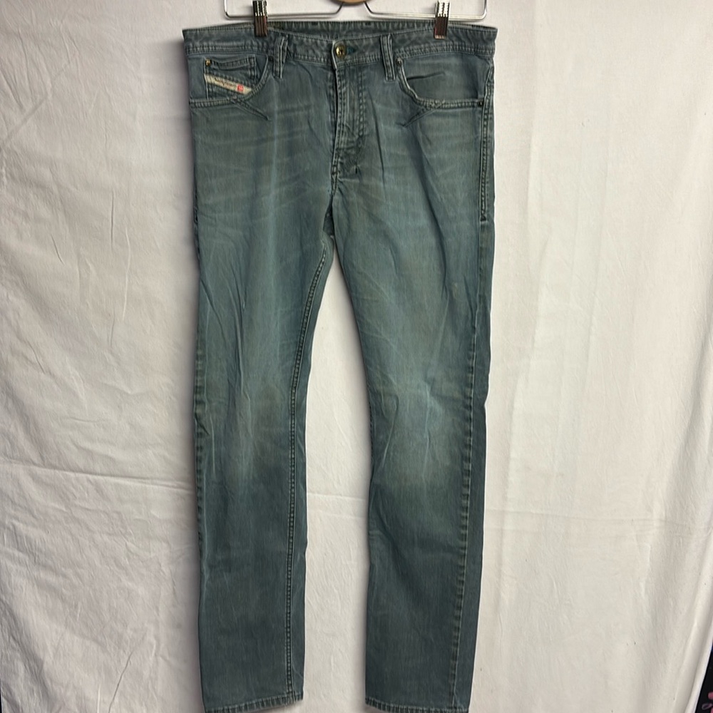 Vintage Diesel Shioner Slim Skinny Stretch Green/Grey Wash 0603B Size 34x32